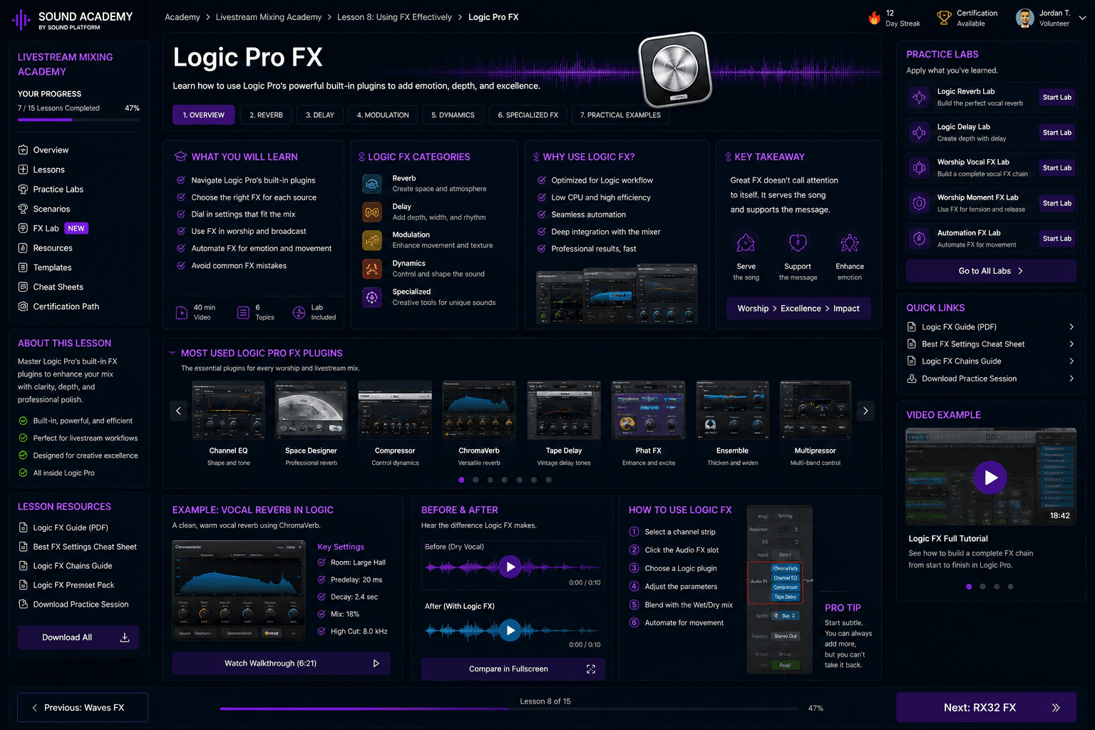 Logic Pro FX Reference Page