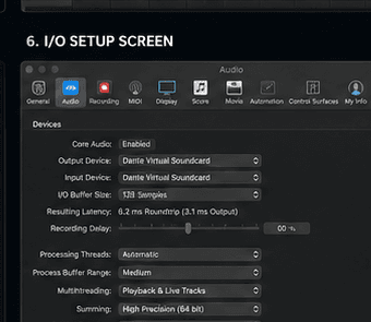 Logic I/O Setup Screen