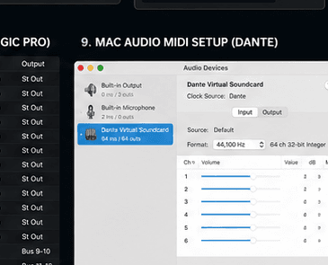 Mac Audio MIDI Dante Setup